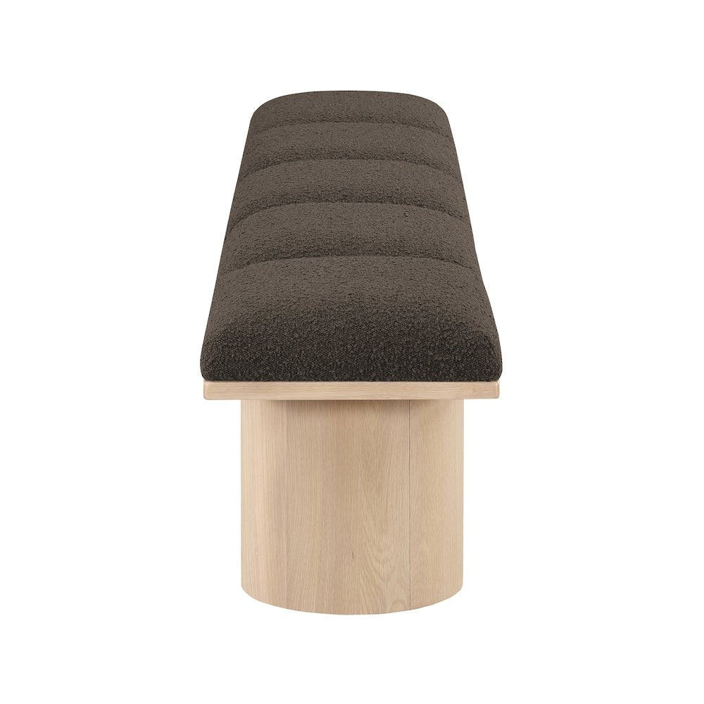 Pavilion Brown Boucle Fabric Bench
