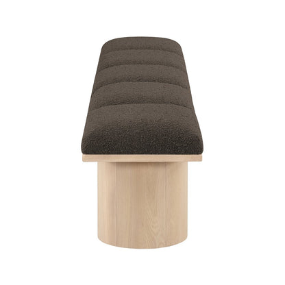 Pavilion Brown Boucle Fabric Bench