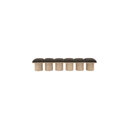 Pavilion Brown Boucle Fabric Bench