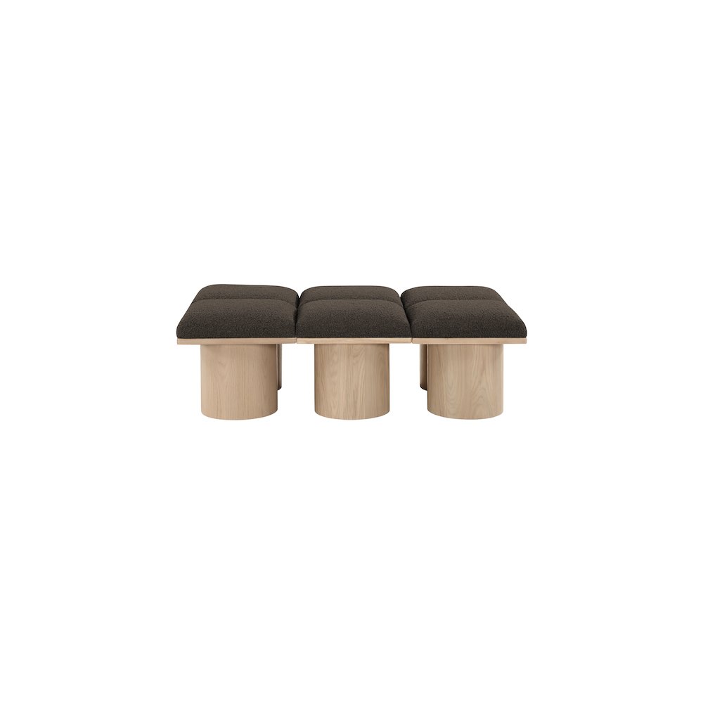 Pavilion Brown Boucle Fabric Bench