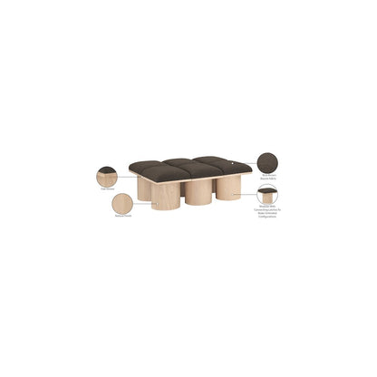 Pavilion Brown Boucle Fabric Bench