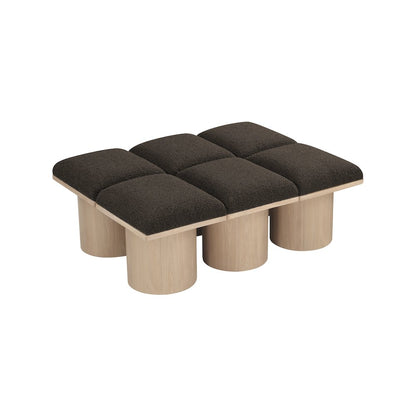 Pavilion Brown Boucle Fabric Bench