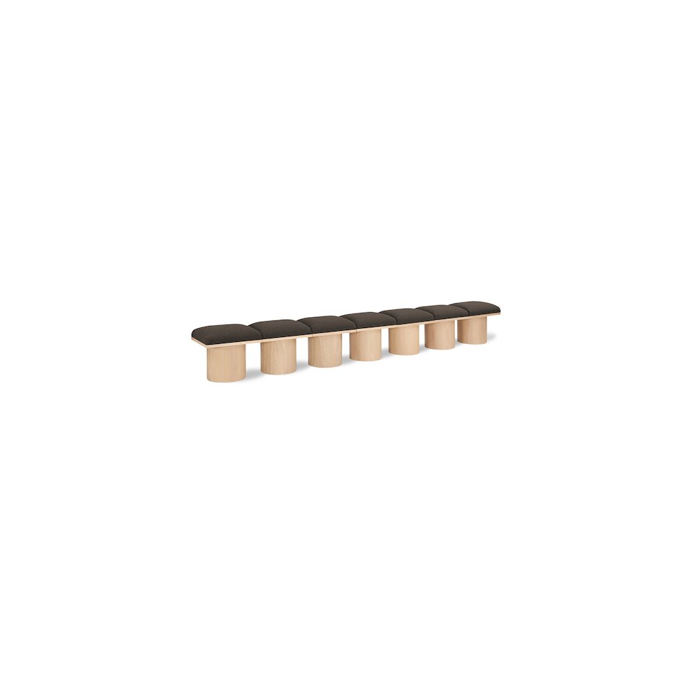 Pavilion Brown Boucle Fabric Bench