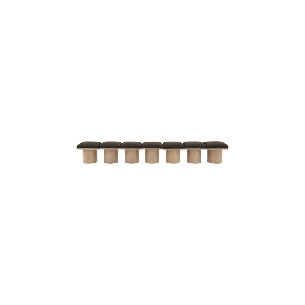 Pavilion Brown Boucle Fabric Bench