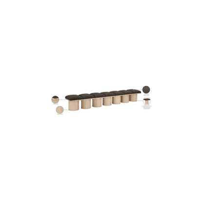 Pavilion Brown Boucle Fabric Bench