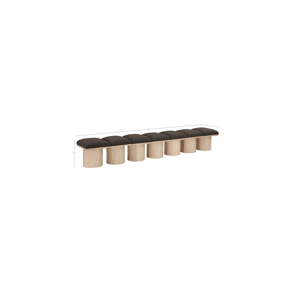 Pavilion Brown Boucle Fabric Bench