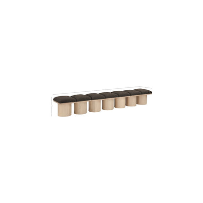 Pavilion Brown Boucle Fabric Bench