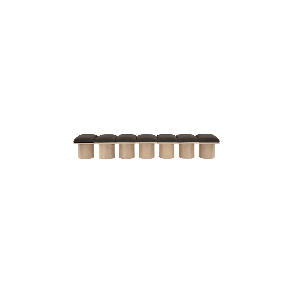 Pavilion Brown Boucle Fabric Bench