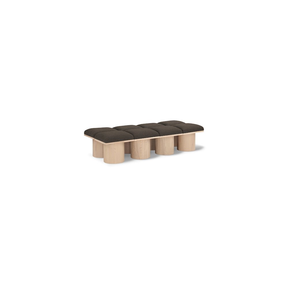 Pavilion Brown Boucle Fabric Bench
