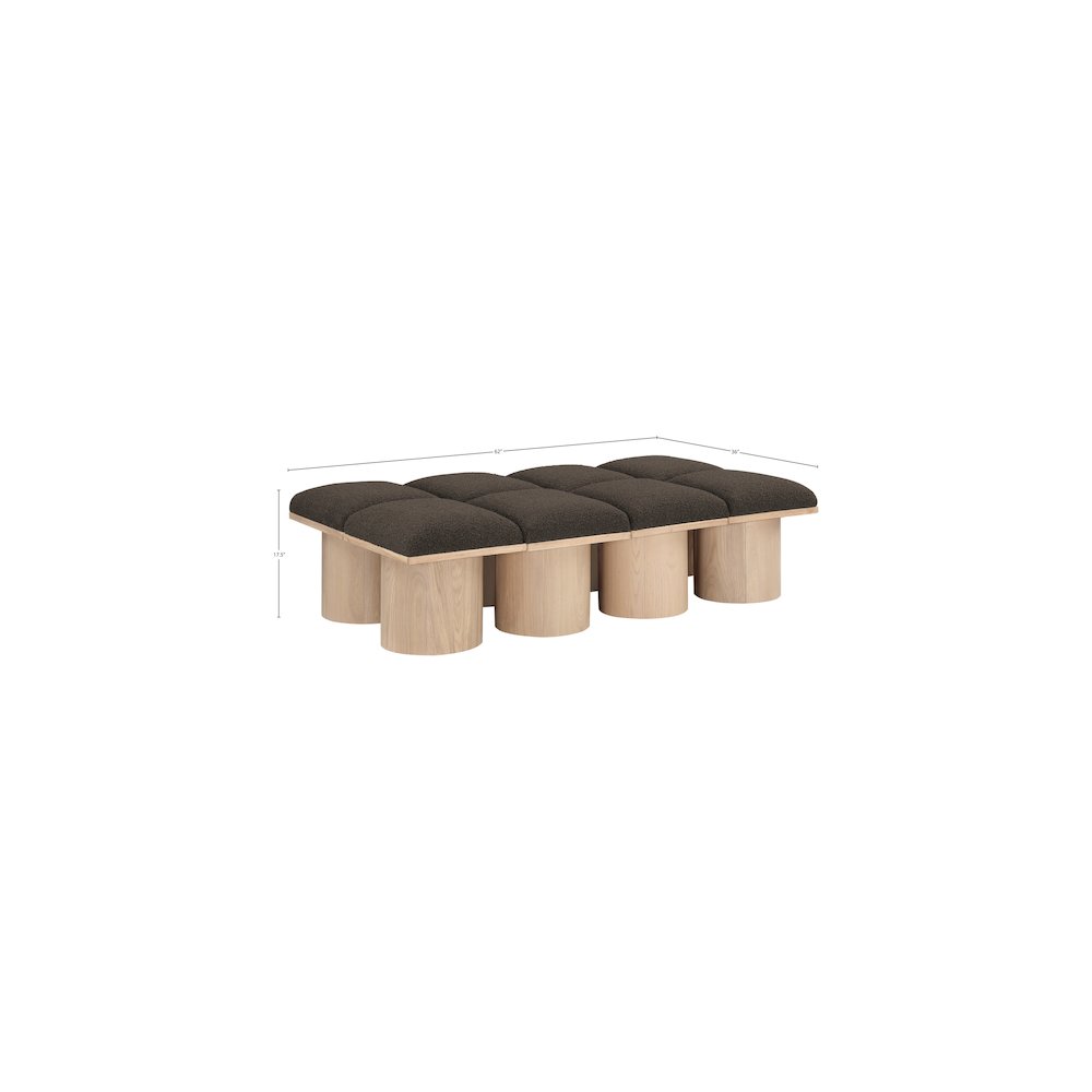 Pavilion Brown Boucle Fabric Bench
