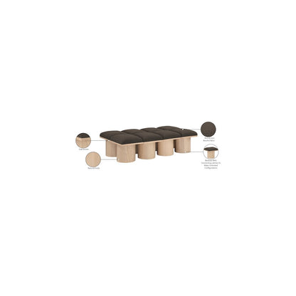 Pavilion Brown Boucle Fabric Bench