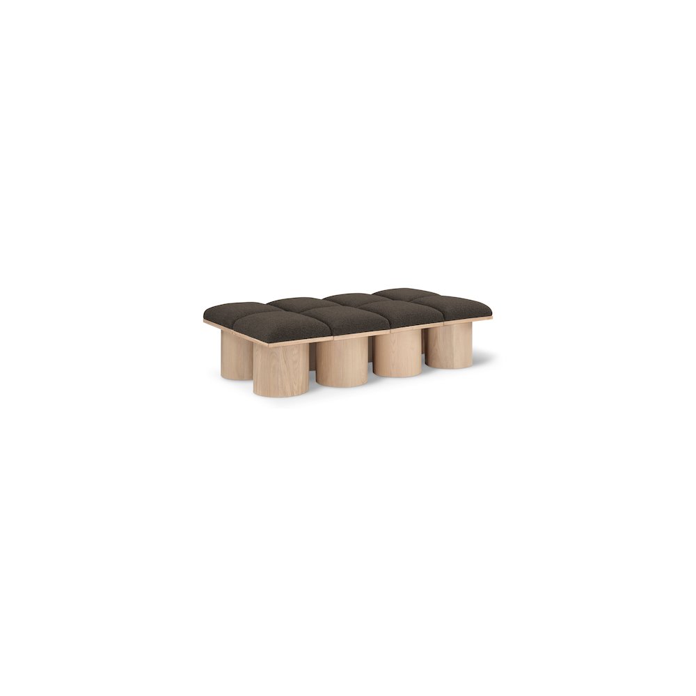 Pavilion Brown Boucle Fabric Bench