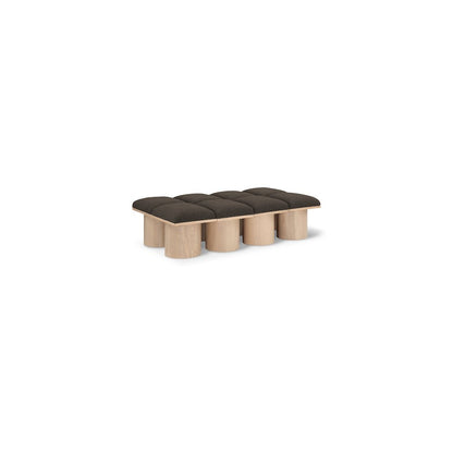 Pavilion Brown Boucle Fabric Bench