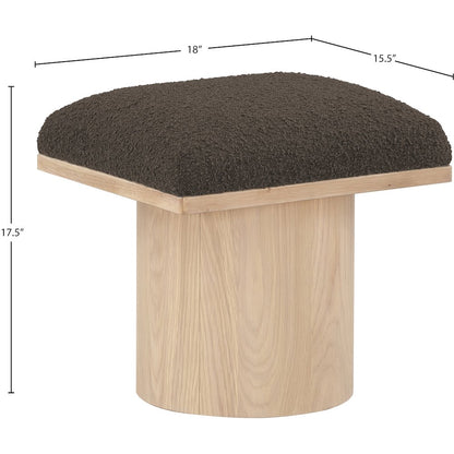 Pavilion Brown Boucle Fabric Bench/Stool