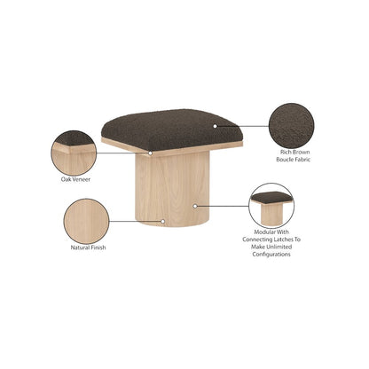 Pavilion Brown Boucle Fabric Bench/Stool