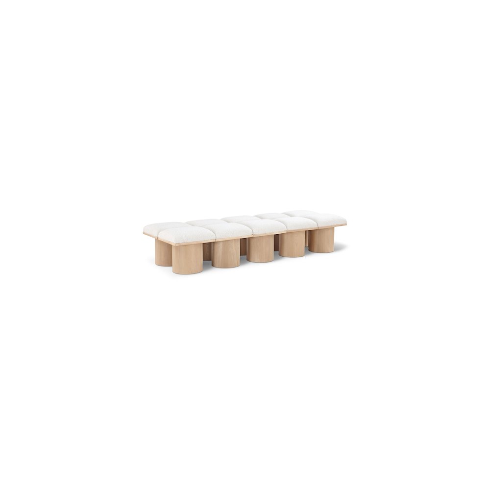 Pavilion Cream Boucle Fabric Bench
