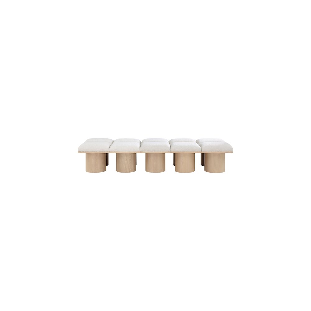 Pavilion Cream Boucle Fabric Bench