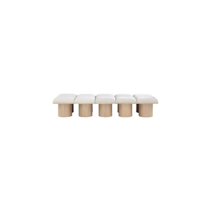 Pavilion Cream Boucle Fabric Bench