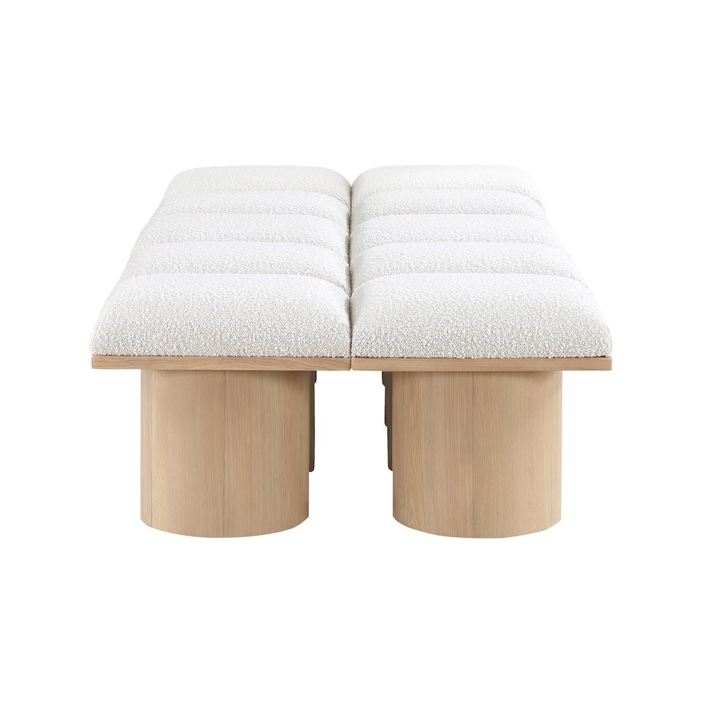 Pavilion Cream Boucle Fabric Bench