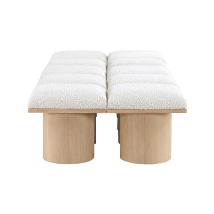 Pavilion Cream Boucle Fabric Bench