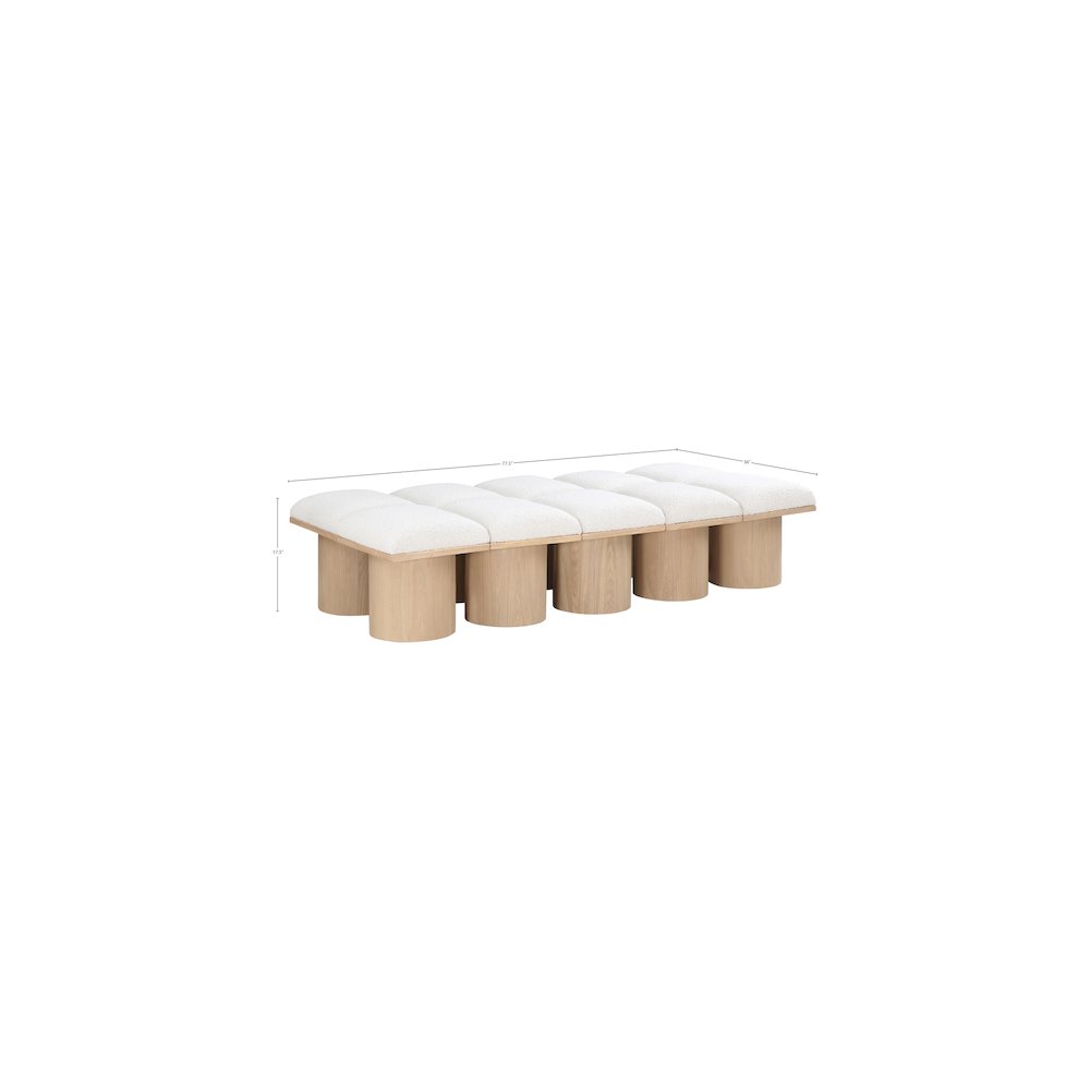 Pavilion Cream Boucle Fabric Bench