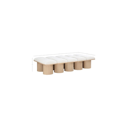 Pavilion Cream Boucle Fabric Bench