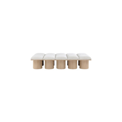 Pavilion Cream Boucle Fabric Bench