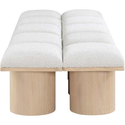 Pavilion Cream Boucle Fabric Bench