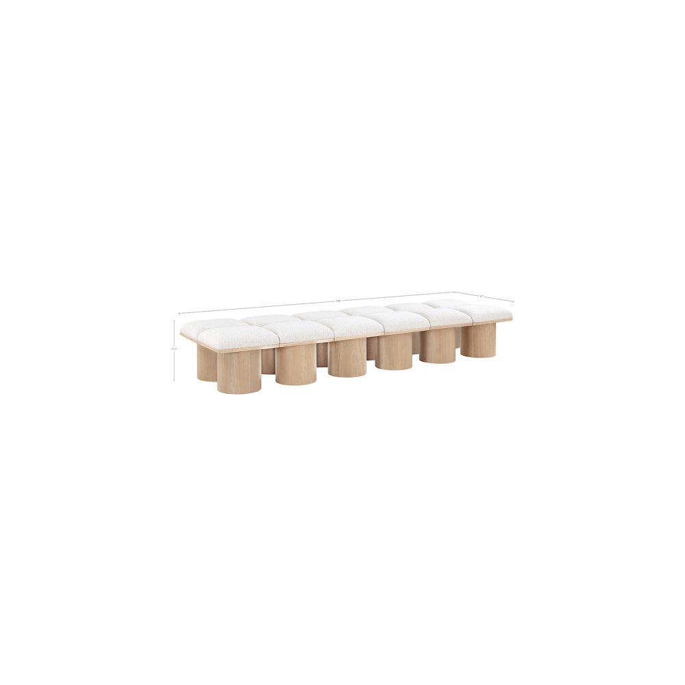 Pavilion Cream Boucle Fabric Bench