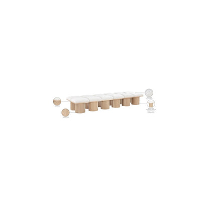 Pavilion Cream Boucle Fabric Bench