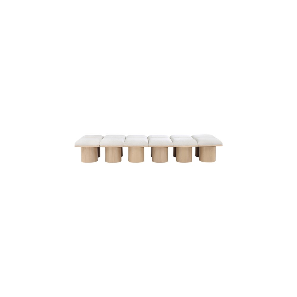 Pavilion Cream Boucle Fabric Bench