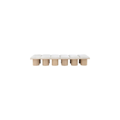Pavilion Cream Boucle Fabric Bench