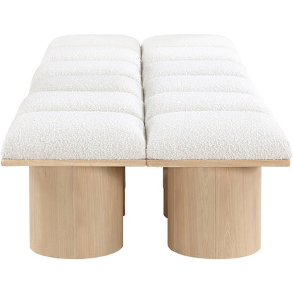 Pavilion Cream Boucle Fabric Bench