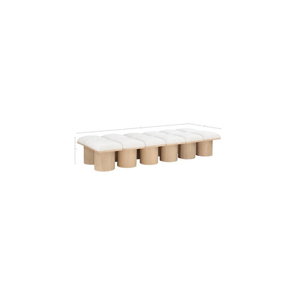 Pavilion Cream Boucle Fabric Bench