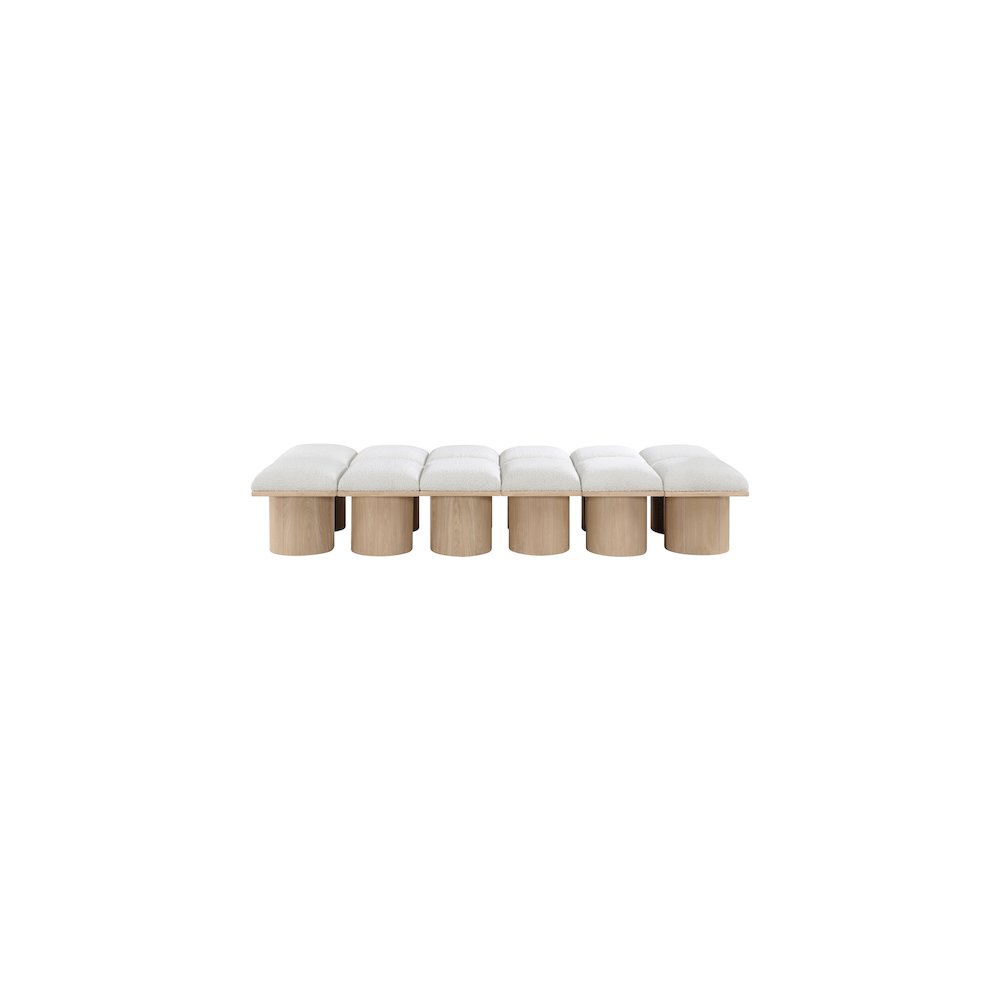 Pavilion Cream Boucle Fabric Bench