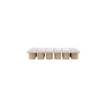 Pavilion Cream Boucle Fabric Bench