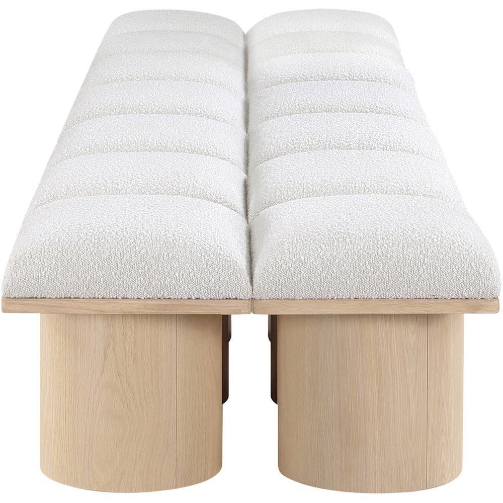 Pavilion Cream Boucle Fabric Bench
