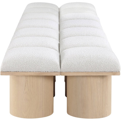 Pavilion Cream Boucle Fabric Bench