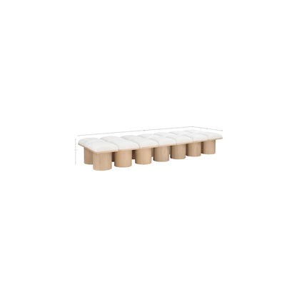 Pavilion Cream Boucle Fabric Bench