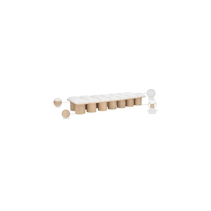 Pavilion Cream Boucle Fabric Bench