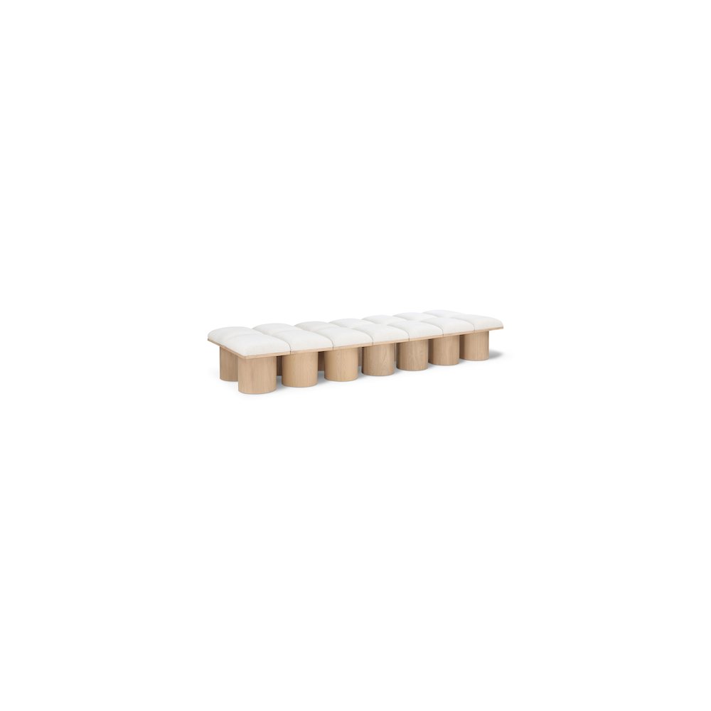 Pavilion Cream Boucle Fabric Bench