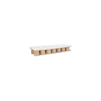 Pavilion Cream Boucle Fabric Bench
