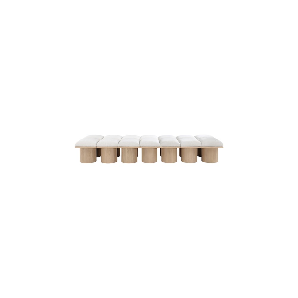 Pavilion Cream Boucle Fabric Bench