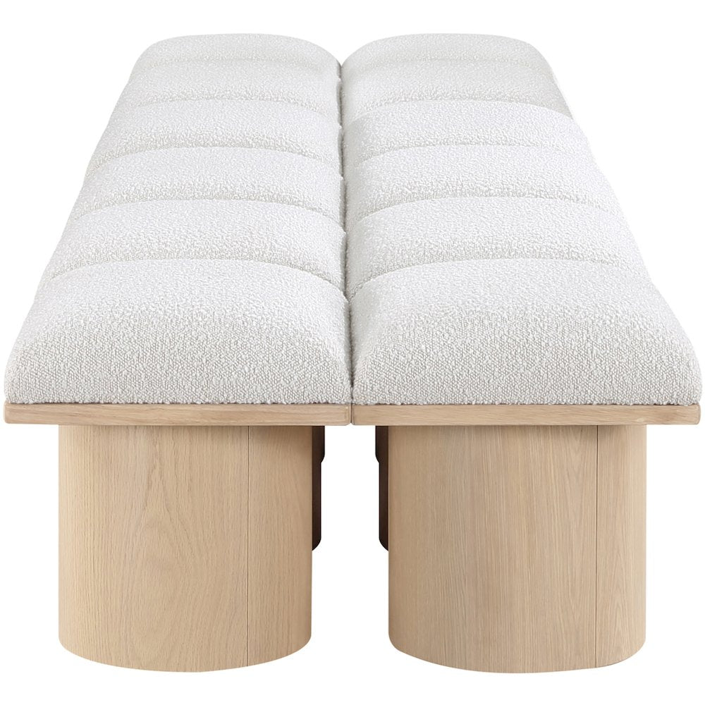 Pavilion Cream Boucle Fabric Bench