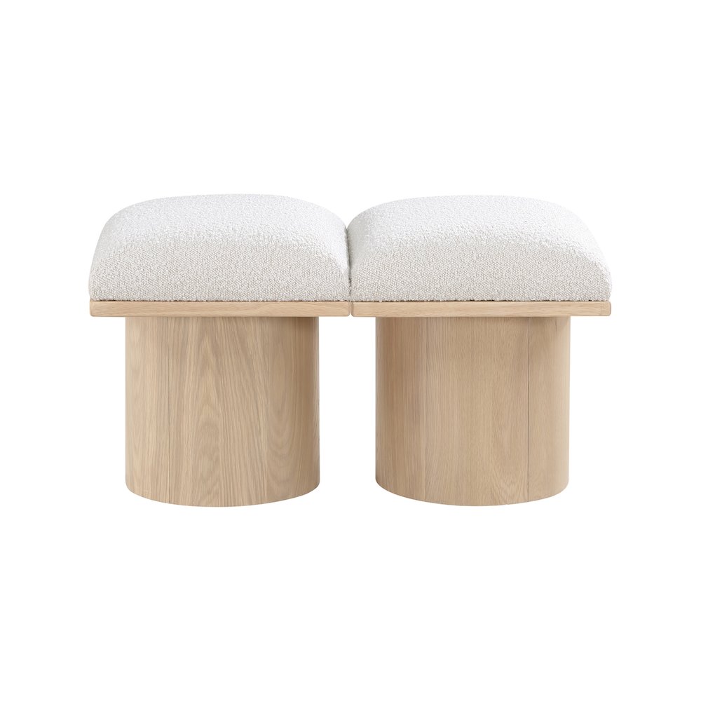 Pavilion Cream Boucle Fabric Bench
