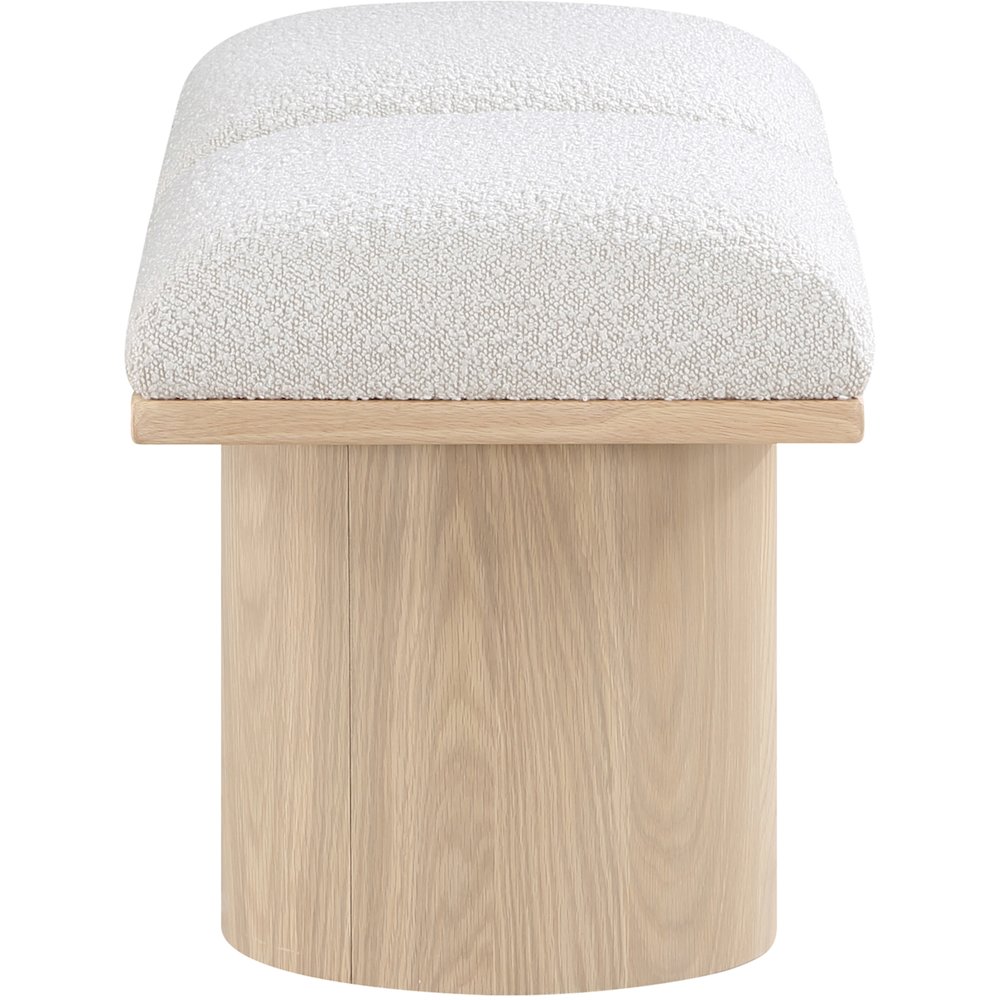 Pavilion Cream Boucle Fabric Bench