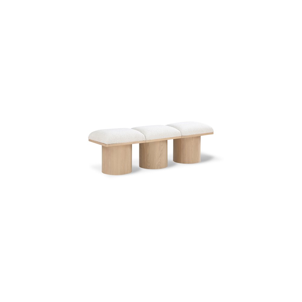 Pavilion Cream Boucle Fabric Bench