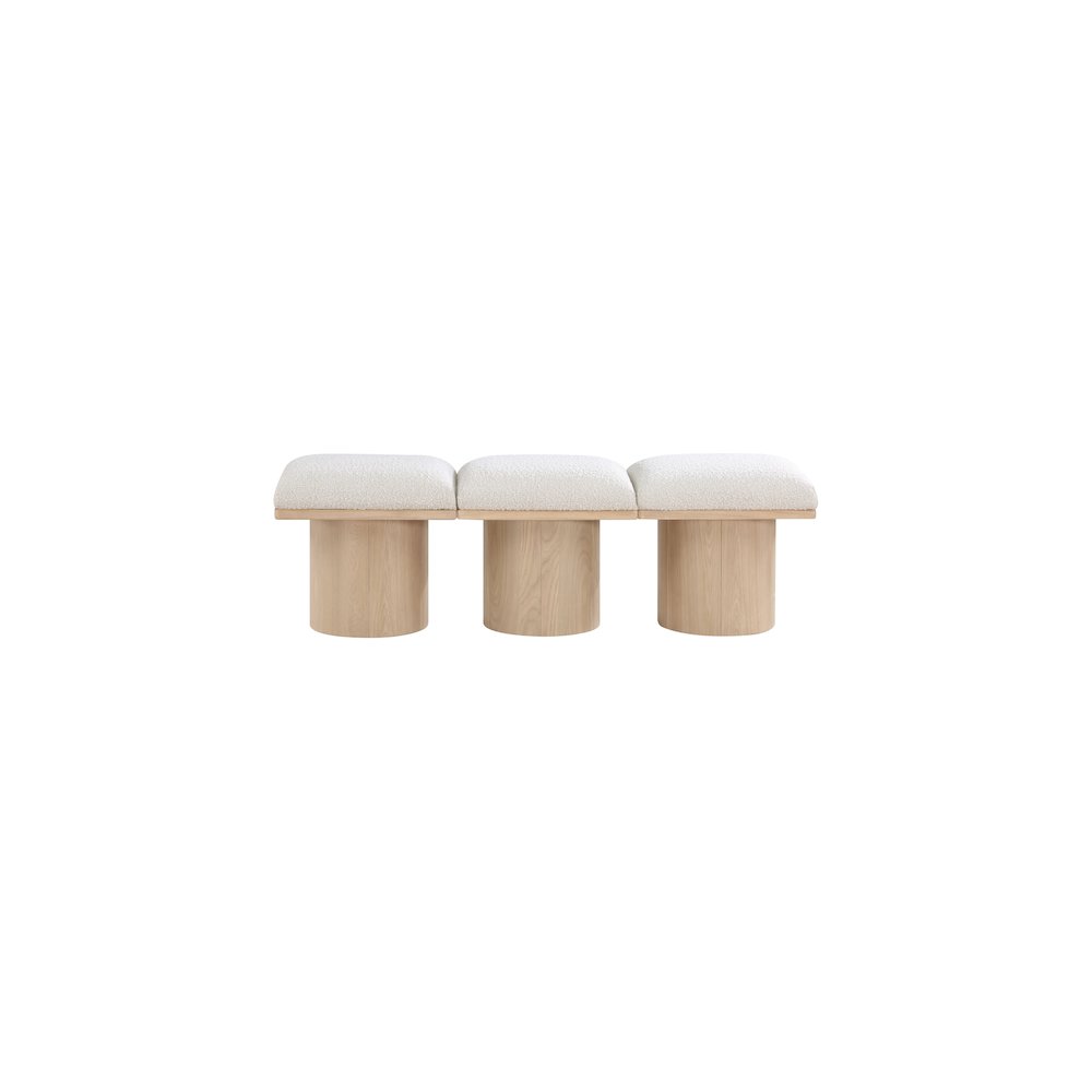 Pavilion Cream Boucle Fabric Bench