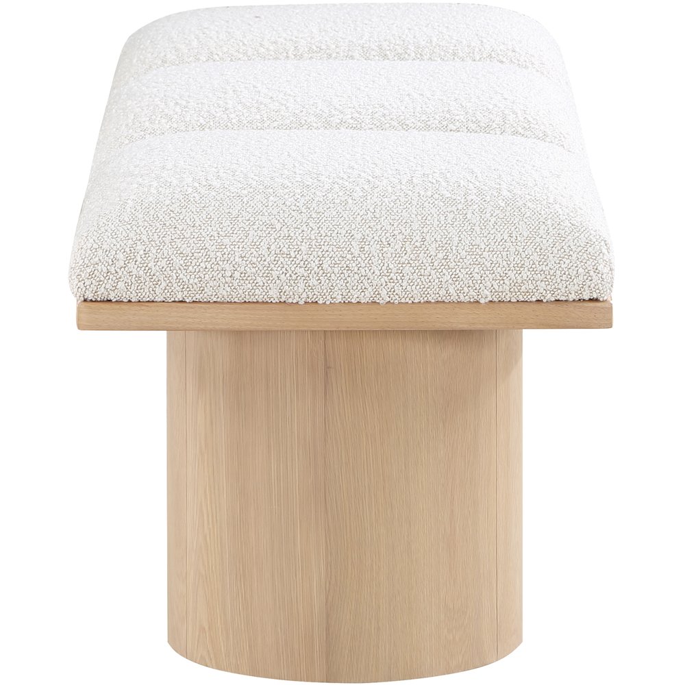 Pavilion Cream Boucle Fabric Bench