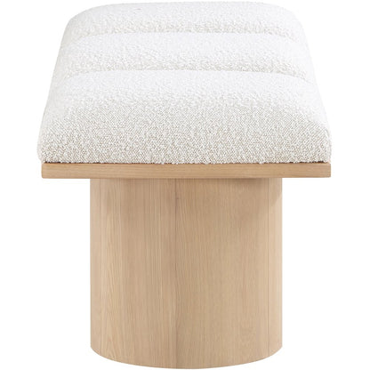 Pavilion Cream Boucle Fabric Bench